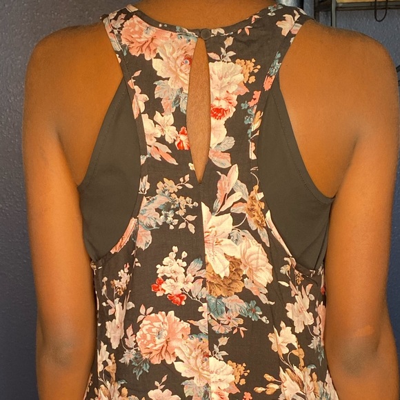 Pink/Black Floral Flowy Dress - Picture 4 of 4